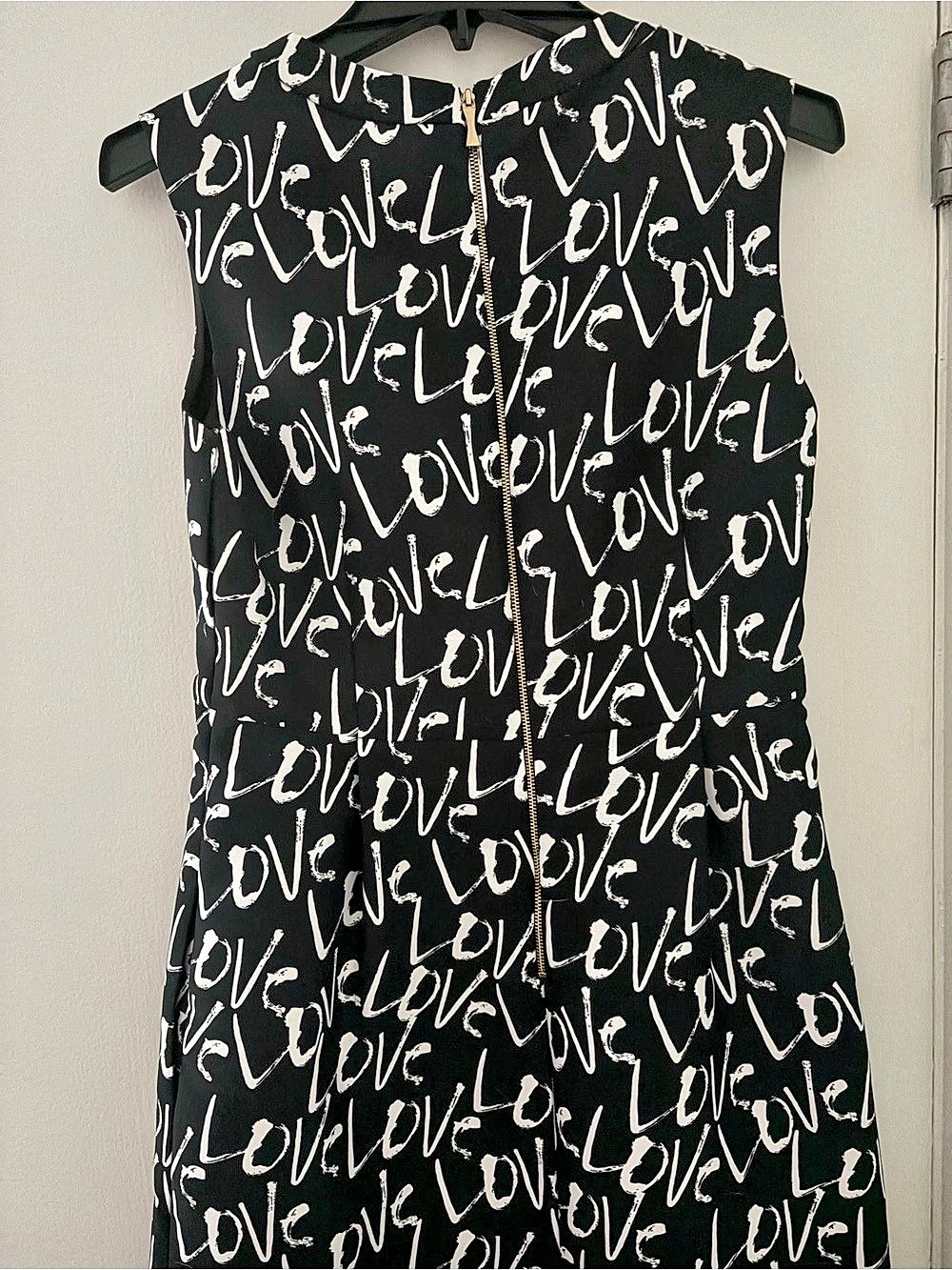 Kate Spade New York Mindy Love Print Dress Black & White Size 8 Like New
